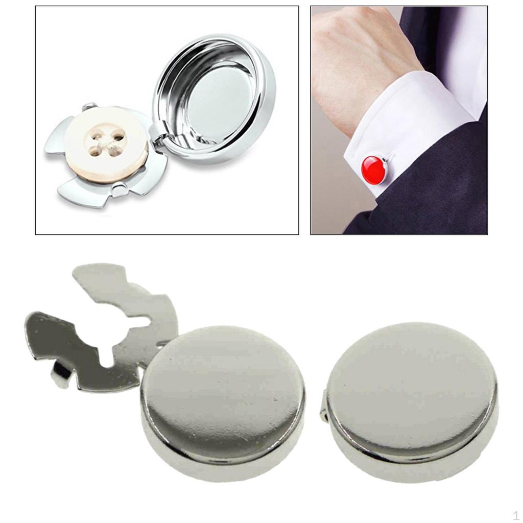 2 Men Cufflinks Round for Dress Shirts Wedding Formal Novelty Gifts