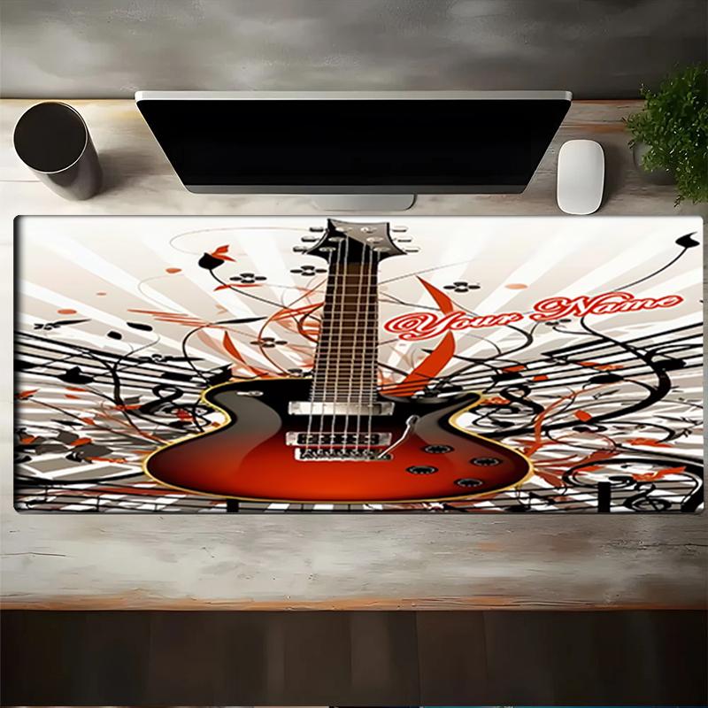 1PC Custom Name Electric Guitar Artwork Mouse pad, keyboard and mouse desk pad, for computer notebook Birthday Gift For Any Room Or Office