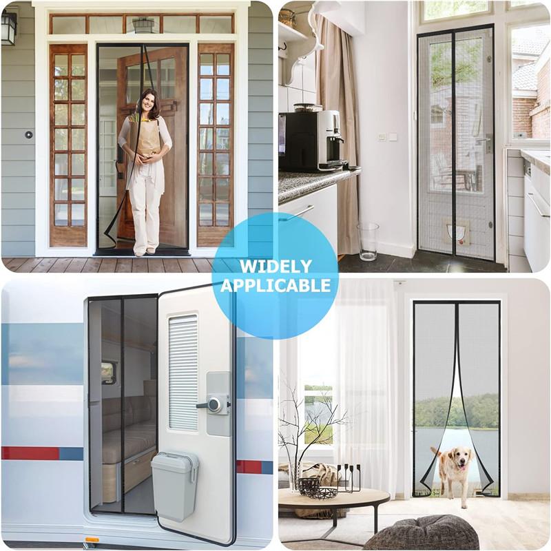 Улучшенная магнитная сетчатая штора для двери 2026 года с застежкой, самозакрывающаяся, для свободного прохода, временная сетка для двери патио - Защищает от насекомых, пропускает свежий воздух