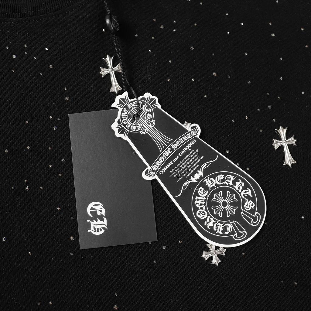 9992 CHROME HEARTS 2025 Лето Новая Высококачественная Хлопковая Круглая Горловина Свободная Футболка Большого Размера Для Мужчин и Женщин Парная Футболка