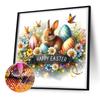 5D DIY Полный Круглый Дрель Алмазная Картина Счастливой Пасхи Комплект Домашний Декор Искусство 30x30см