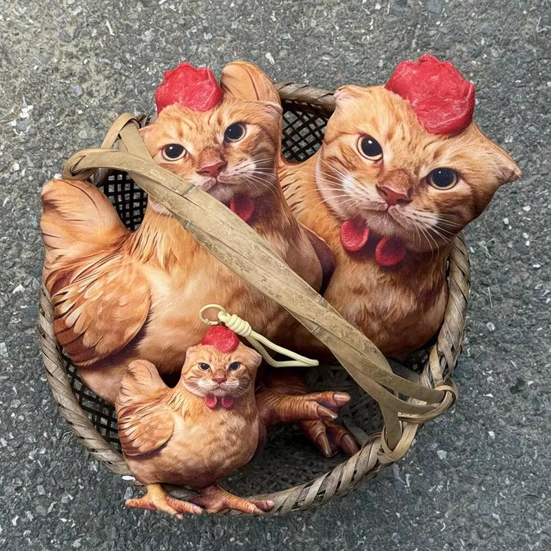 Creative Cat Chicken Shaped Plush Toy Soft Fluffy Stuffed Doll Non-Irritating Fabric Perfect for Home Decor Baby Shower Gift Option