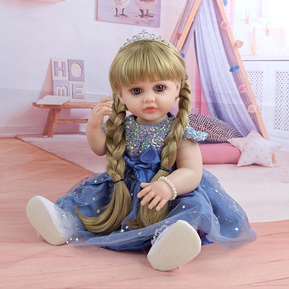 Реалистичная кукла Реборн 55 см со сменной одеждой | Игрушка для купания для детей | Успокаивающий подарок-компаньон