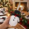 Reusable Flatware Sleeve Christmas Gnome Cutlery Holder Santa Reindeer Knife Fork Spoon Bags Bag Decorations Supplies for Xmas Party Holders