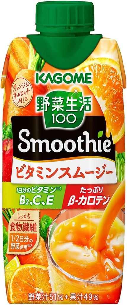 Kagome Yasai Seikatsu Smoothie Vitamin Smoothie 330ml X 12 Cases Bottles/2