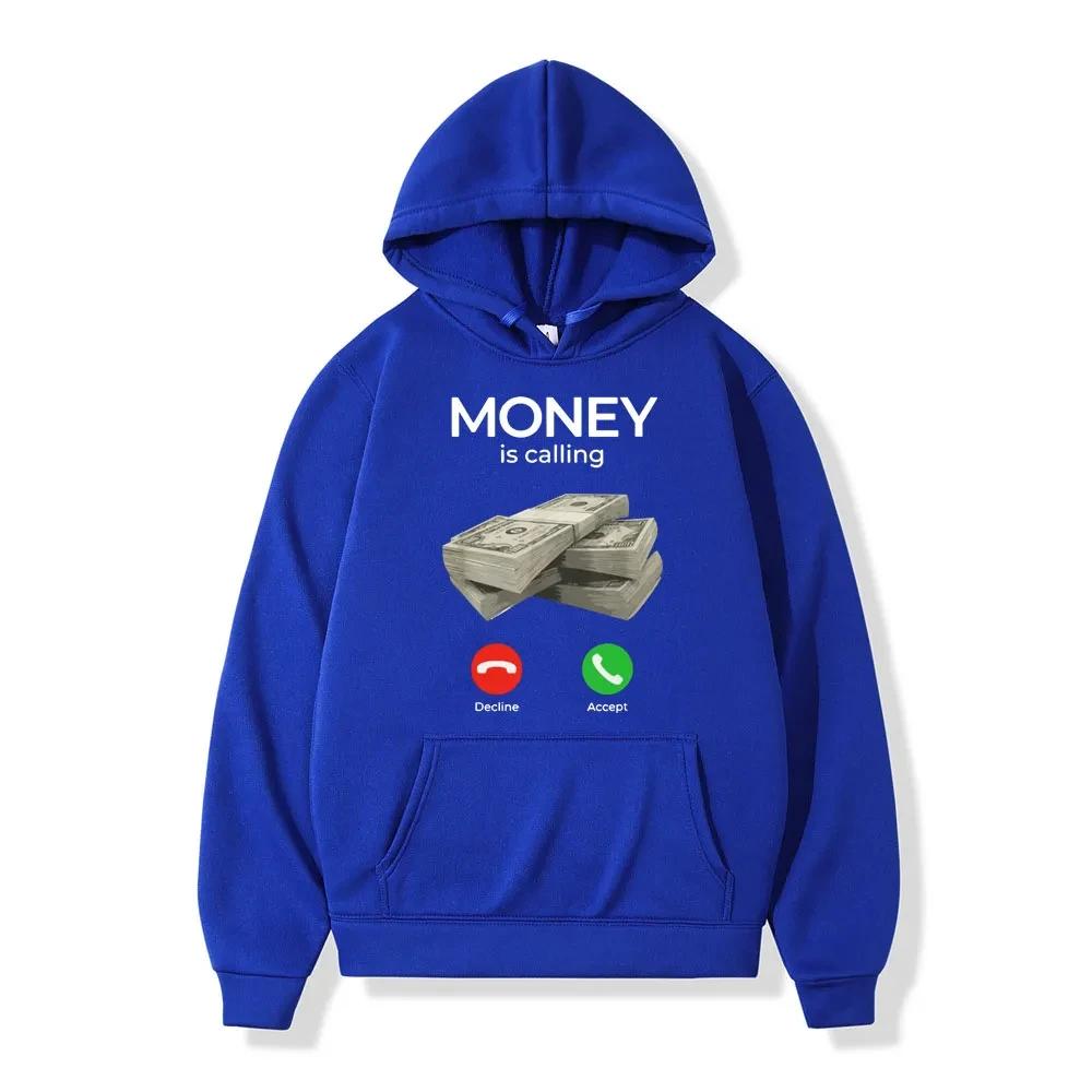 2025 Autumn/Winter Men's Hoodies Money is Summoning Printed Hoodies Women's Sportswear Fashion Street Wear Warm Hoodies