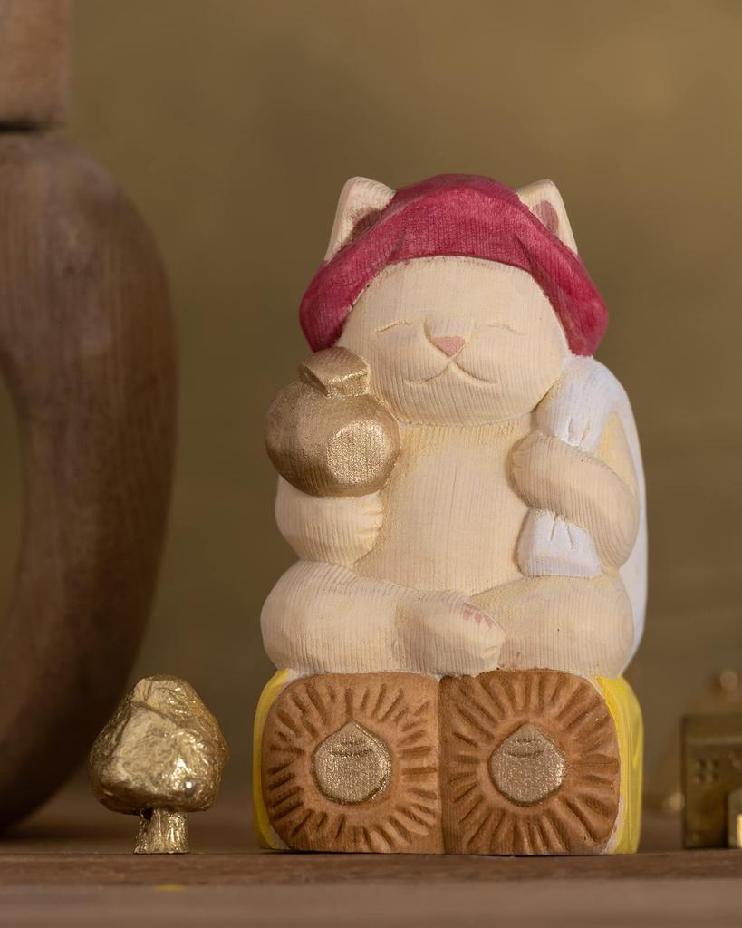 Cat Cat God of Daikokuten of Original Sculptor and Supervisor of Butsuya Sakai Seven Gods of figurine Buddha, Fortune, (God Wealth), - Fortune,