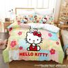 Милый набор постельного белья Hello Kitty Цвета Наволочка Японское Аниме Постельное белье 3D Печатное покрывало Пододеяльник Детский Подарок