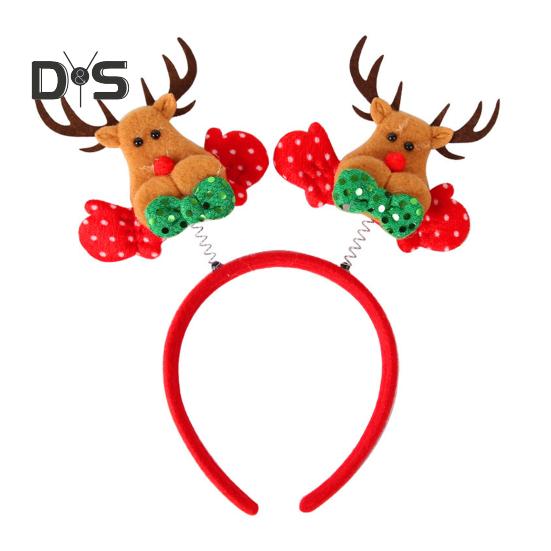 Рождественская повязка на голову с рогом оленя, повязка на голову в виде звезды Санта-дерева, праздничный обруч для волос, аксессуар для косплея для женщин и детей