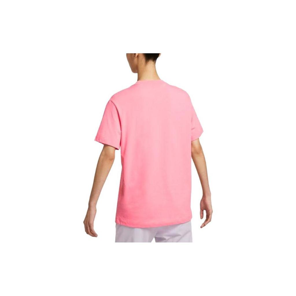 Nike Letter Print Round Neck Casual American Vintage Short Sleeve Drop Shoulder T-Shirt Women T-Shirt Pink FB8204-611