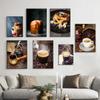 Modern Minimalist Food Restaurant Poster Coffee Cake Wall Art Canvas Print Painting Decorative Picture Dining Room Decoration