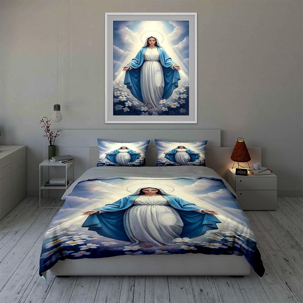 Holy serene illustration. Bedding Duvet cover sets Duvet covers Pillowcases gifts (1 * Duvet Cover 2 * Pillowcases, without duvet insert)