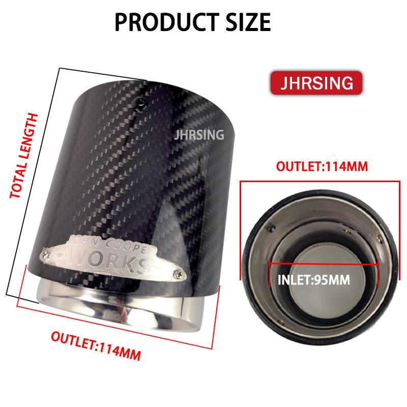 Carbon Fiber Exhaust Tip Muffler Black/silver Exhaust Pipe 95mm Fit for Mini JOHN COOPER WORKS 2022 2.0T For mini JCW F54/F60