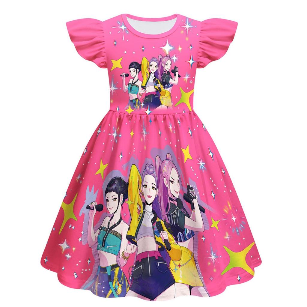 Girls Witch Girls Flying Sleeves Children's Dress Children's A-line Skirt