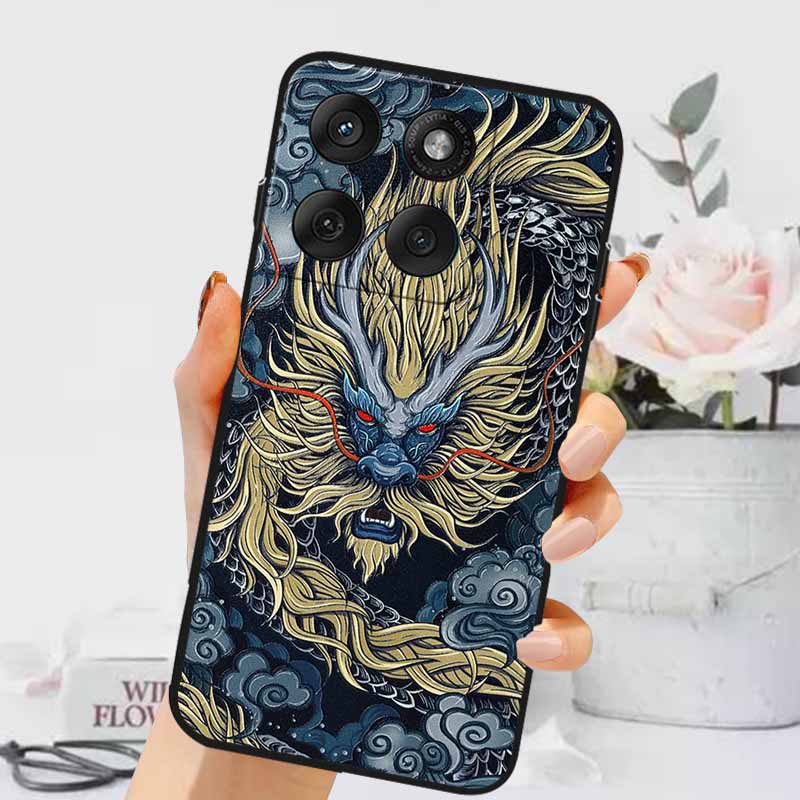 3D Тисненые Чехлы Для Edge 60 Fusion / Edge 60 Pro Рельефные Тисненые Ретро Силиконовая Задняя Крышка Для Edge 60 Stylus Черный Funda 60 Pro