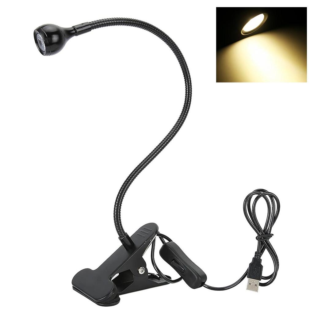 Usb Led Clip On Desk Lamp Reading Book Light Clip-on Night Lights Gooseneck Table Study Read 5v Cold White 360°clip-on For/table