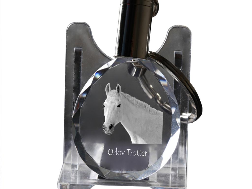 Orlov Trotter - Pendant with a Picture of a Horse, Crystal Key Ring In a Gift Box, Unique Gift by Art-Dog Brand