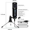 DEARING Condenser Microphone, Tabletop, Tripod, One-Click Mute, Noise Reduction, Volume Control, Earphone Monitor Function, Unidirectional, PC Microph
