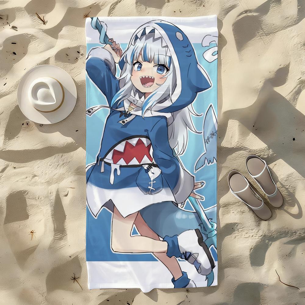 VTuber Gawr Gura Towel For Swim Yoga Gym Quick Drying Soft and skin-friendly Beach Towels All-Season