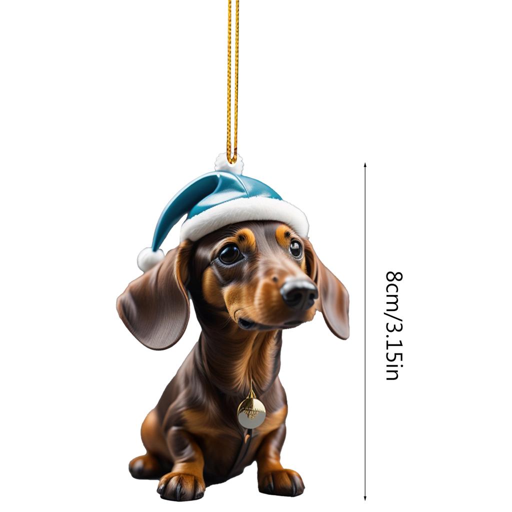 3D Мультяшная Собака Автомобильный Подвесной Кулон Подвески на Зеркало Заднего Вида Очаровательное Украшение на Елку Акриловый Орнамент в Форме Мультяшной Собаки