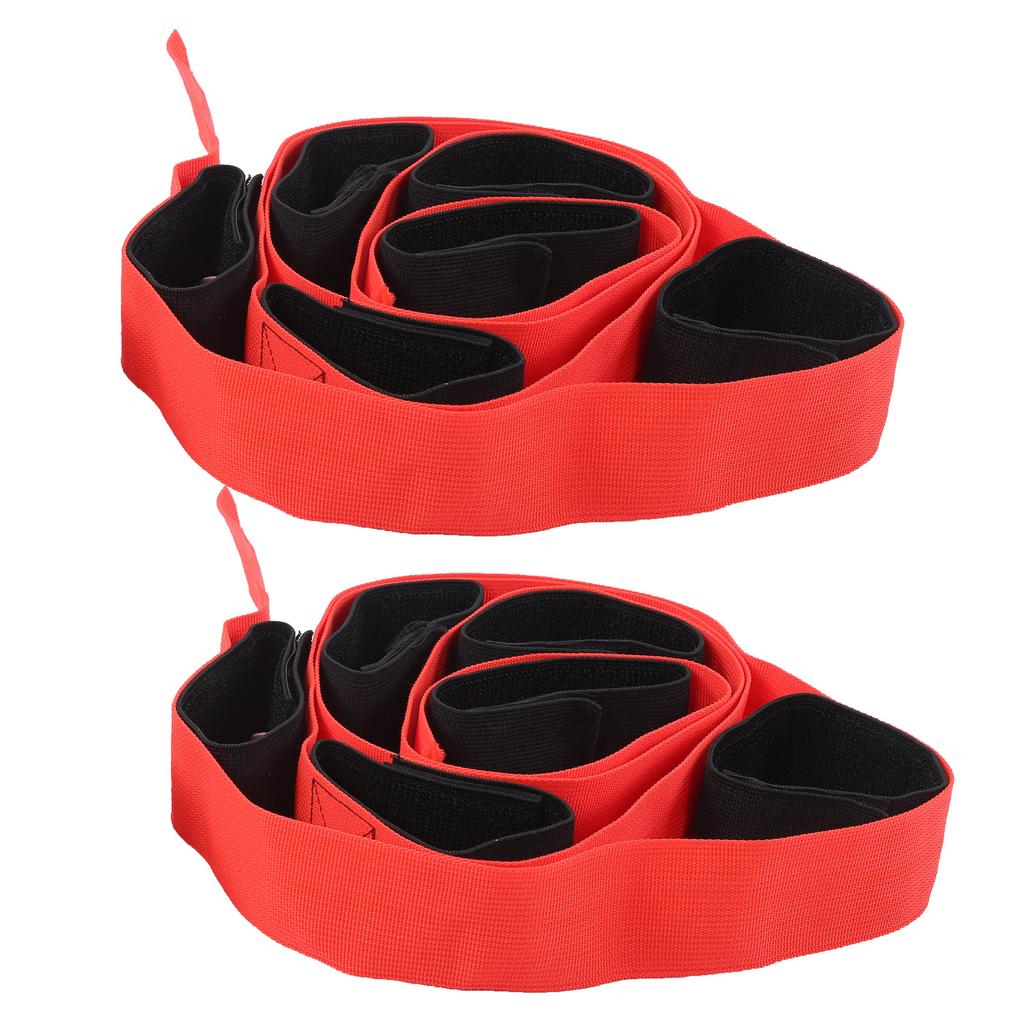 2Pcs Fun Outdoor Sports 6 Legged Race Bands Giant Footstep Nylon Webbing Tram Game Activity