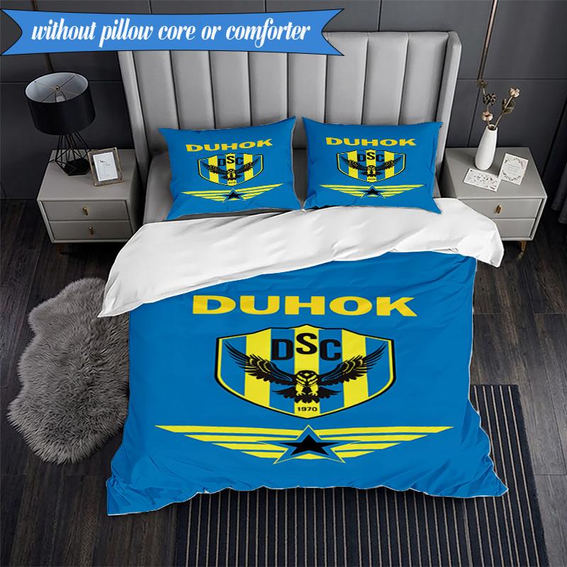 3PCS Duhok Sports Club Emblem Bedding Set 2D Printing (Includes 1 Duvet Cover + 2 Pillowcases Coreless), Bedroom decor,Fan gift