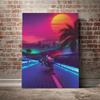 Home Decoration Synthwave Midnight Outrun Canvas HD Sun Prints Poster Painting Living Room Wall Art Modular Picture