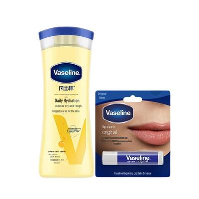 Набор лосьон для тела Vaseline Intensive Care и оригинальный бальзам для губ
