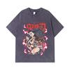275 GSM Washed T-shirts 100% Cotton Demon Slayer V71 Nezuko Demon Print Unisex Heavy Cotton T Shirt