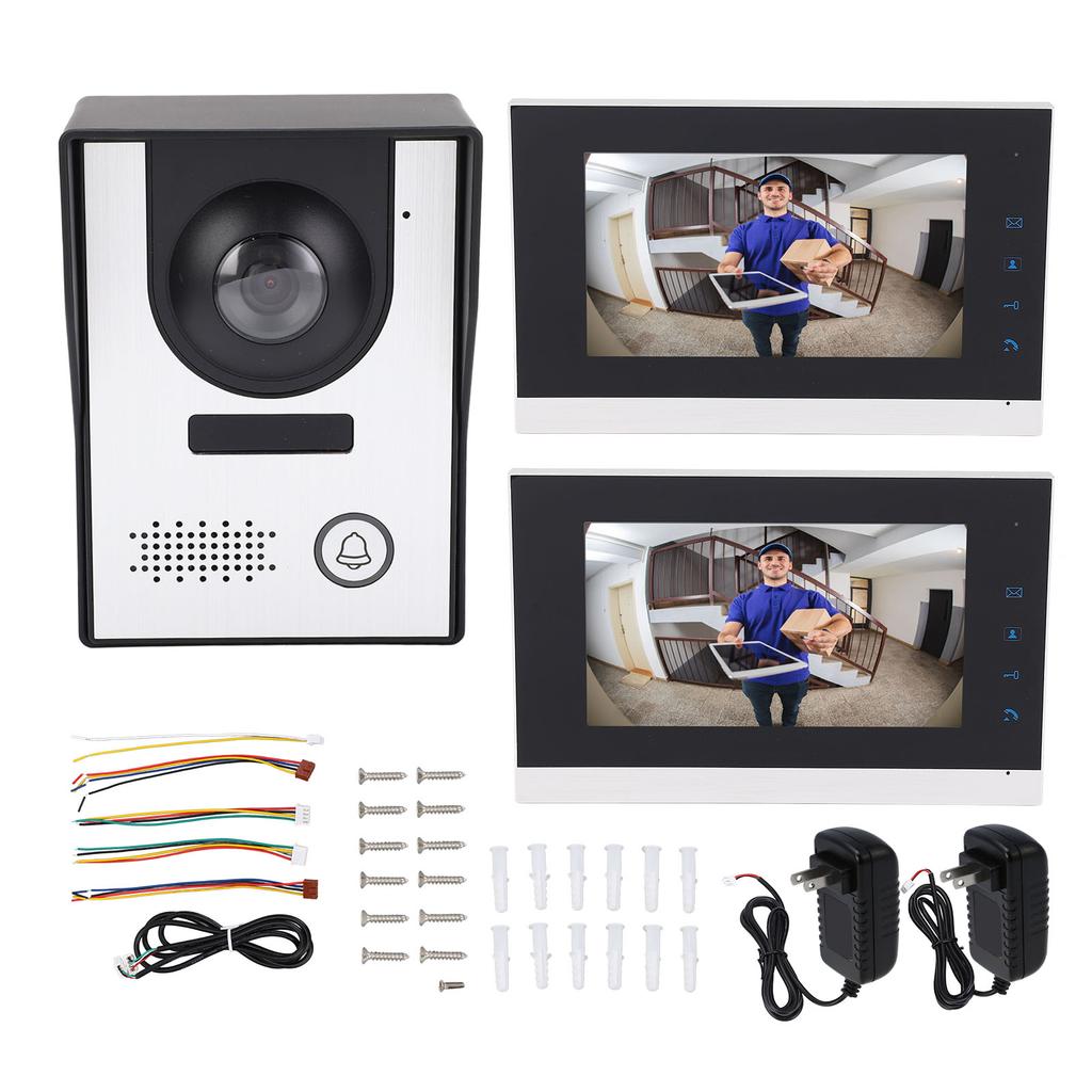 Проводная система видеодомофона с инфракрасным ночным видением и удаленной разблокировкой видеодомофона с камерой 2 шт. 7
