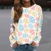 Women's Fashion Casual Long Sleeve Printed Round Neck Sweatshirt Top