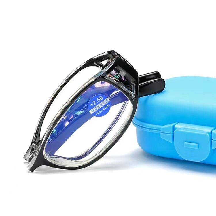 Модные компактные и портативные складные очки для чтения с защитой от синего света, женские и мужские с футляром, очки с защитой от компьютерного излучения