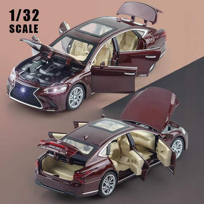 Toyota Lexus LS500H Лимузин Симуляция Литой и Игрушечный Транспорт Звуки и Свет Инерционная Машина 1:32 Подарки из сплава для детей