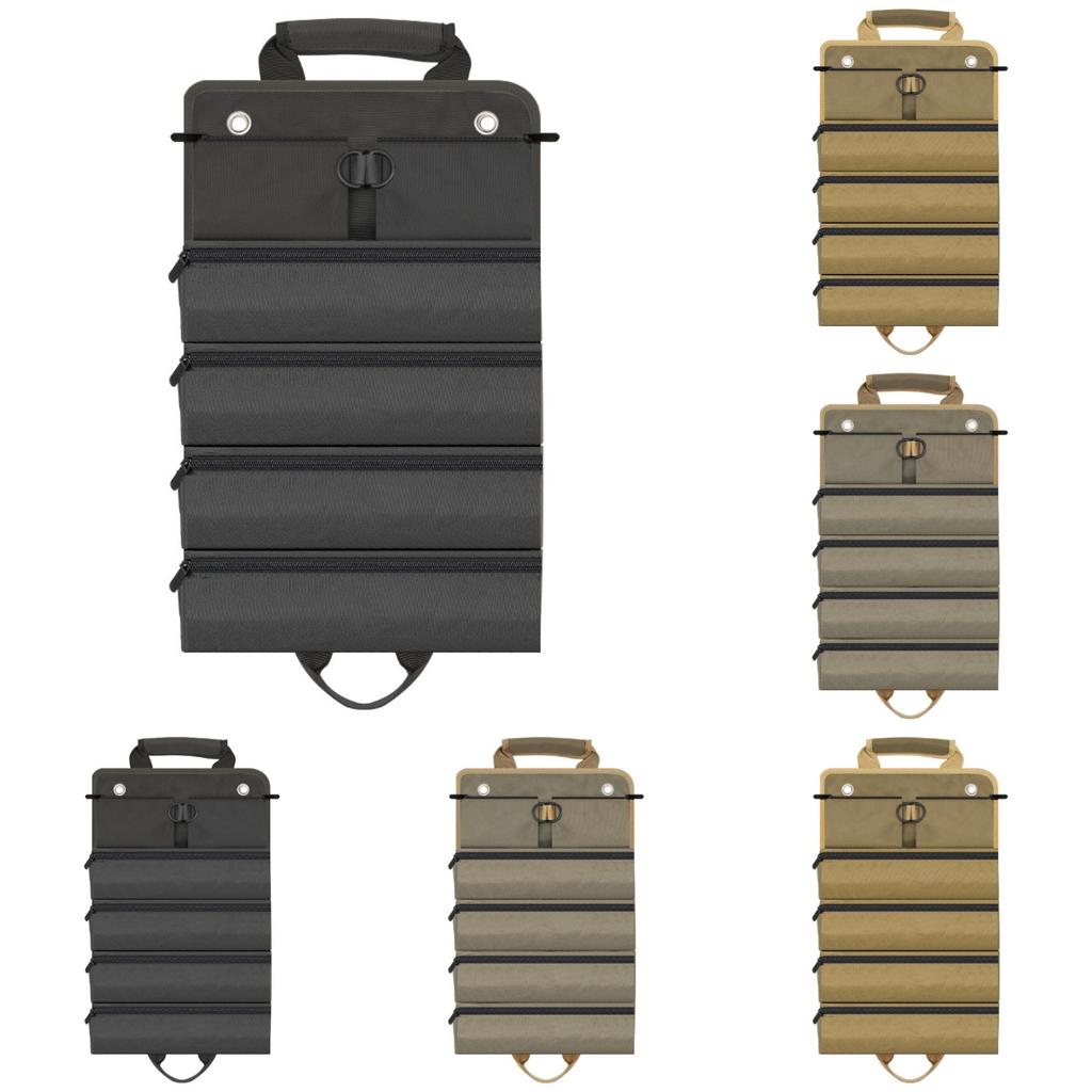 A Multifunctional Hanging Portable Tool Bag, a Household Hardware Roll-Up Multi-Use Bag Made of Oxford Cloth, a Foldable