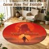 Predator Personalized Round Rug Support Custom Name, Soft Home Decor Mat