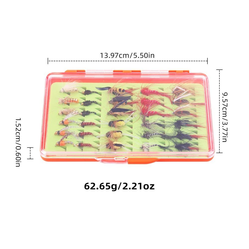 30/32PCS with Flat Box Fly Fishing Lures Lightweight Fly Fishing Bait Kit For Bass