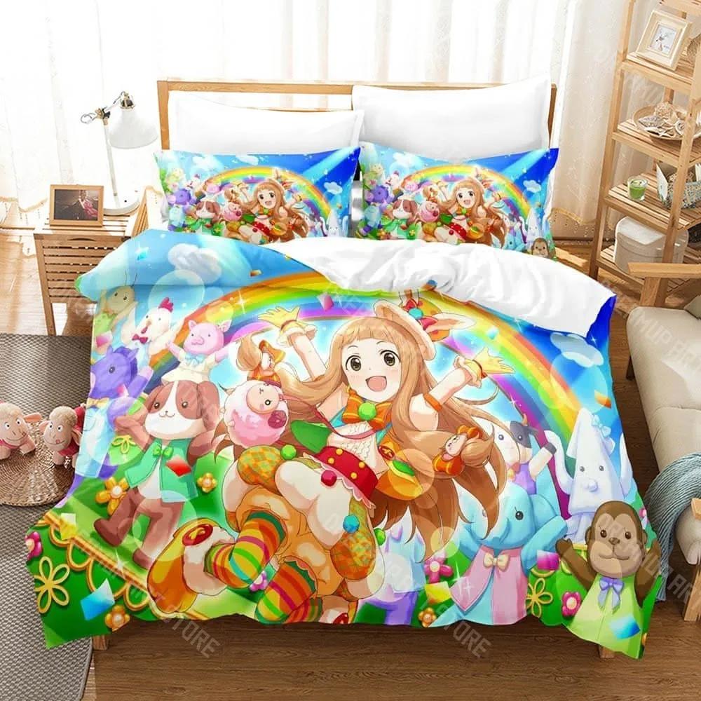 3D Print IDOLM@STER Cinderella Girls Starlight Stage Bedding Set 3D Printed Anime Three-piece Set Adult Boys Bedroom Duvet