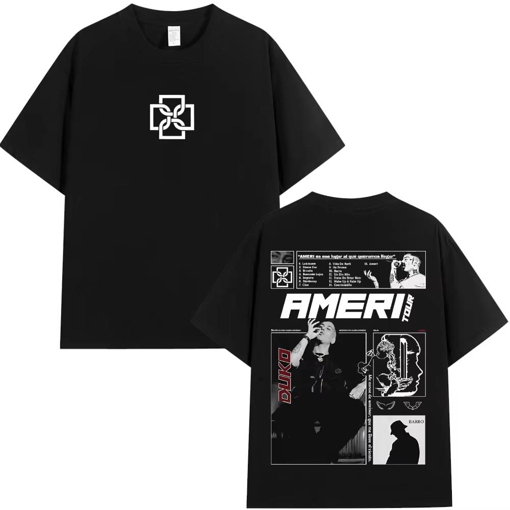 Rapper Duki Ameri Tour Merch Tshirt Mens Women Clothing Fashion Hip Hop Tshirts pure Cotton Cozy Short Sleeve Top