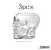 3 Pcs Skull Head Cocktail Glasses Personalized Bar Glassware Mixed Wine Drink Glass Creative Smoothie Fruit Juice Cup Coffee Mug