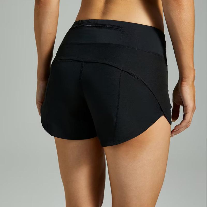 Женские спортивные шорты-hotpants для йоги, фитнеса, легкой атлетики, марафона, с высокой талией, на подкладке