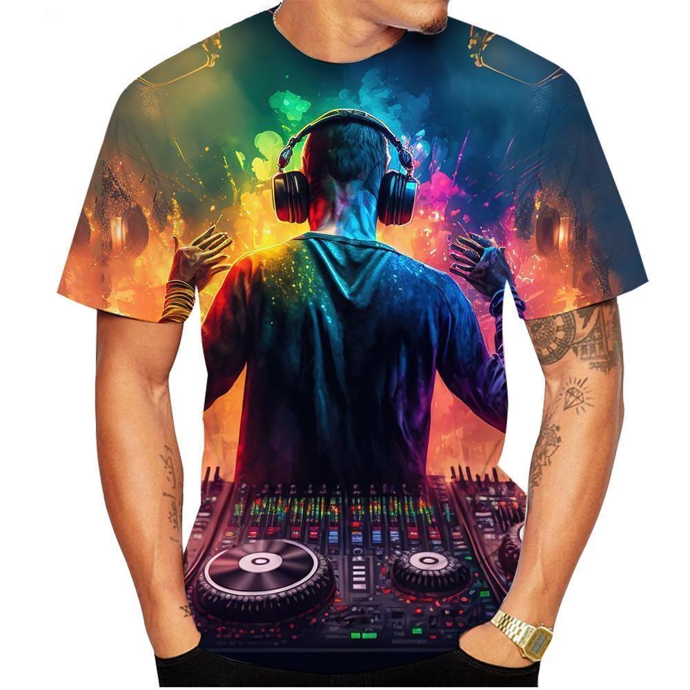 Новинка 2023 года, модная летняя распродажа, 3D DJ, мужская/женская футболка с 3D-принтом, детские топы, одежда больших размеров 100-6XL, большие размеры