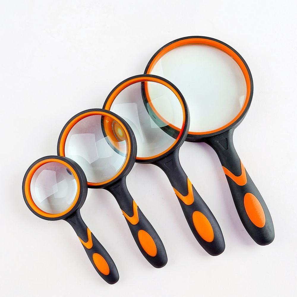 Portable Rubber Handle 10X Magnifying Glass Optical Magnifier Eye Loupe Glass Handheld Magnifier