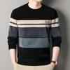 Autumn Winter Men's Sweaters Knitting Pullover Striped Men's Top Clothes Round Neck Knitted Sweaters