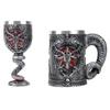 600ml 200ml Baphomet Pentagram Horn Goblet Wine Glass Gothic Pagan Mystical Coffee Beer Mugs Tankard Mystic Wicca Fan Gift