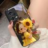 Подсолнух Девушка Розовый Для Xiaomi 14 Ultra 13 Lite Redmi Note 13 11 Pro 12 Plus Poco X6 3 Pro F4 6 GT Чехол для телефона из закаленного стекла