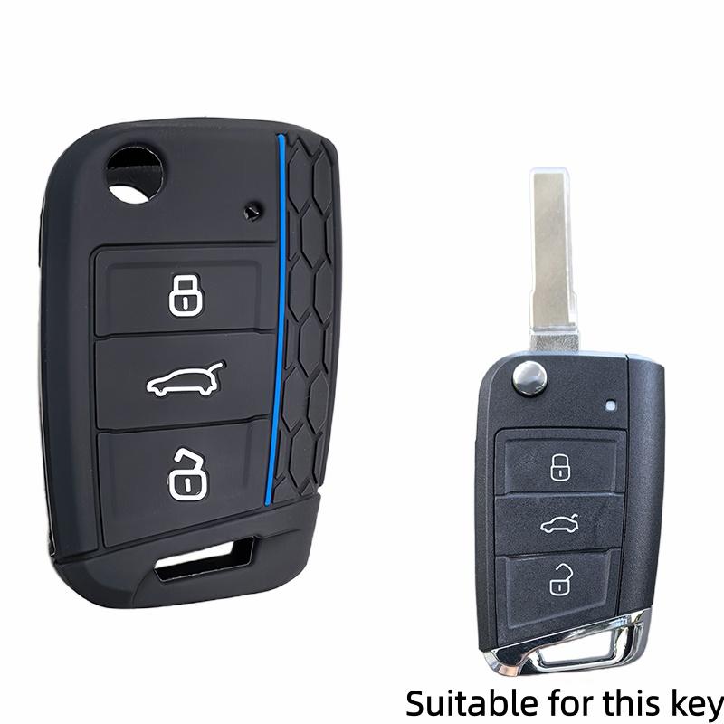 Силиконовый чехол для Volkswagen VW Polo Golf 7 Passat Tiguan MK2 Beetle Ateca Caddy T5 Складной чехол-брелок для автомобильного ключа Аксессуары