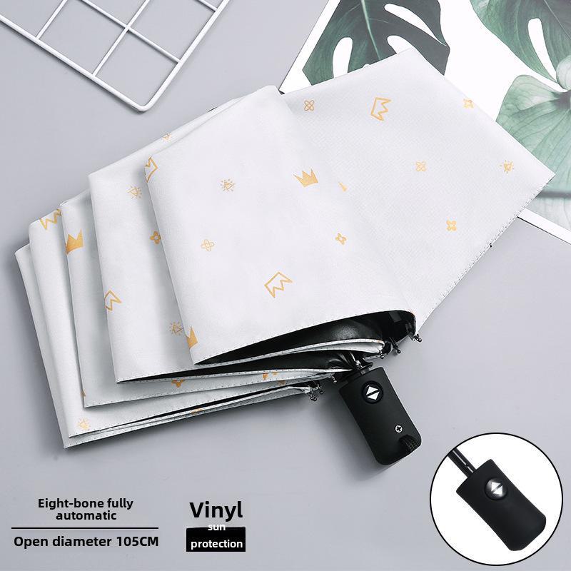 Компактный автоматический симпатичный солнцезащитный козырек и зонт с защитой от УФ-излучения для студентов - двойное использование для солнца и дождя