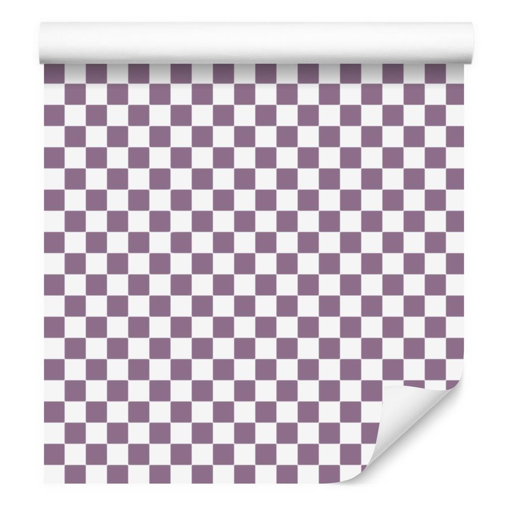 Checkerboard Wallpaper Light Gray and Purple for Living Room and Bedroom 50x1000