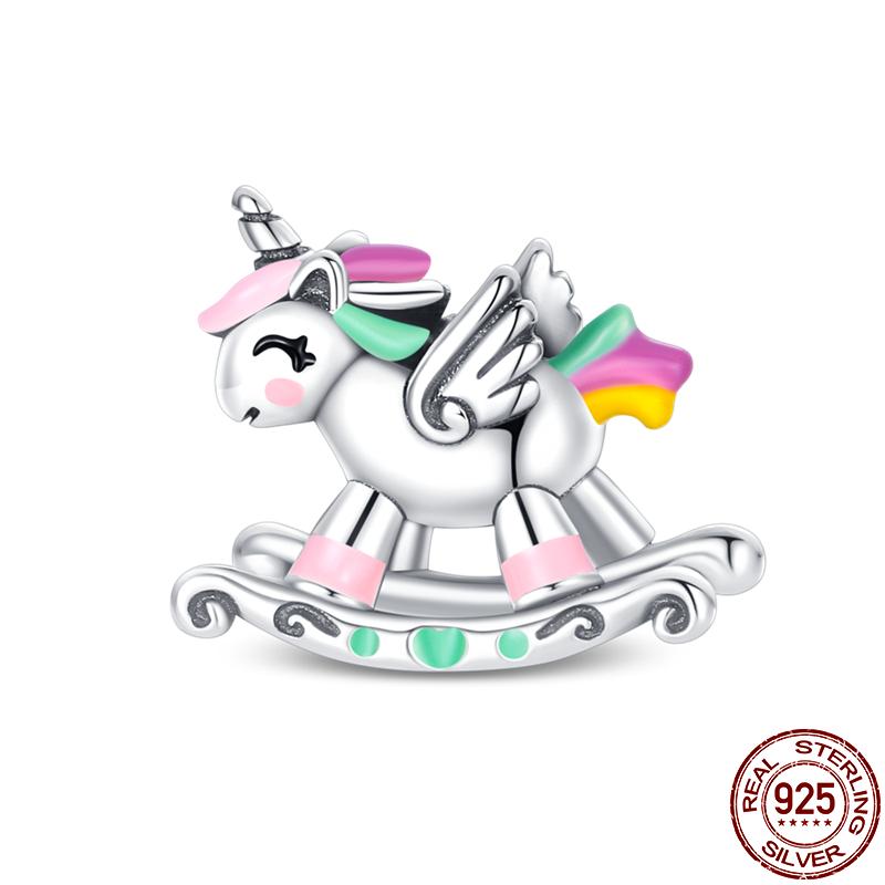 Qikaola Классические милые подвески в виде слона, бусины, подходят для оригинального браслета, настоящее серебро, подвеска, ювелирные изделия своими руками