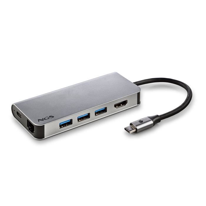 Док-станция 8 в 1 - NGS - WONDER DOCK 8 - USB-C - Зарядка PD 60 Вт - 4K 30 Гц